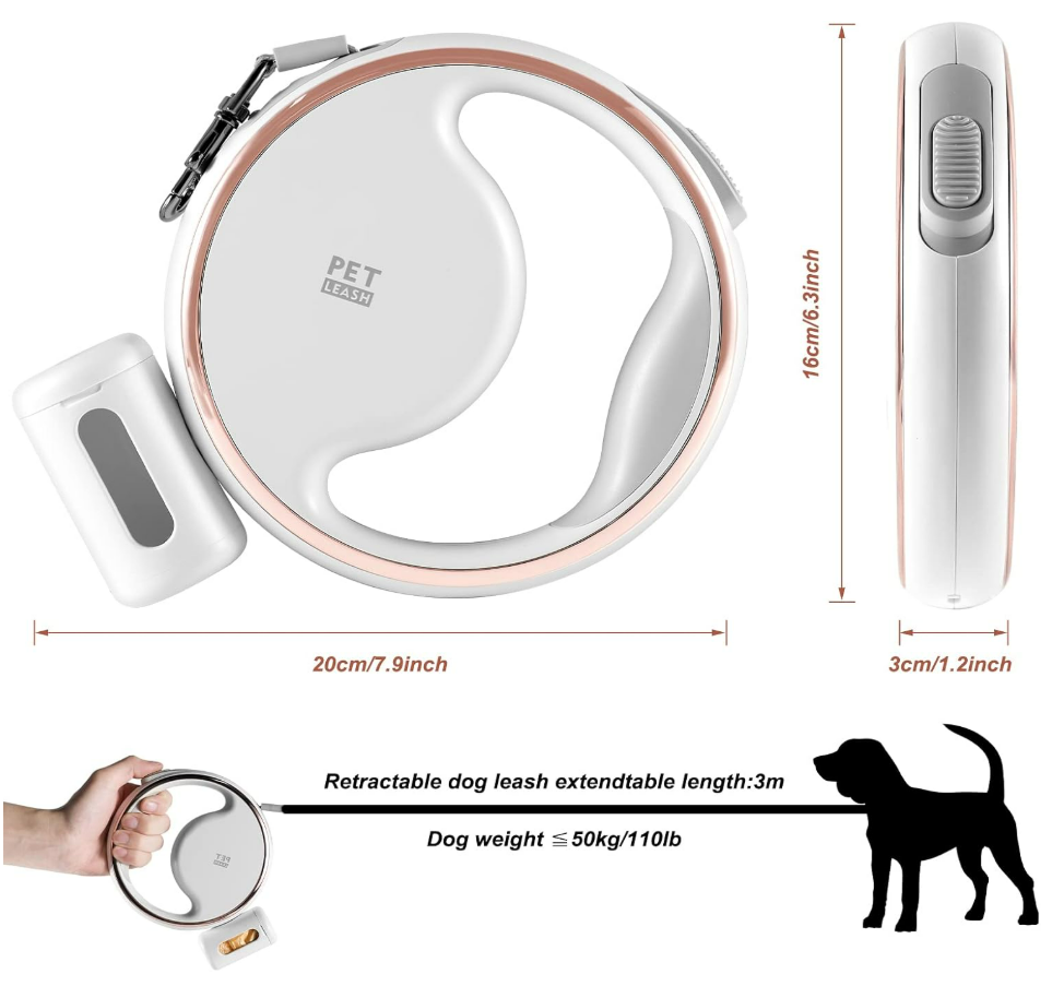 Retractable Dog Leash with LED Light