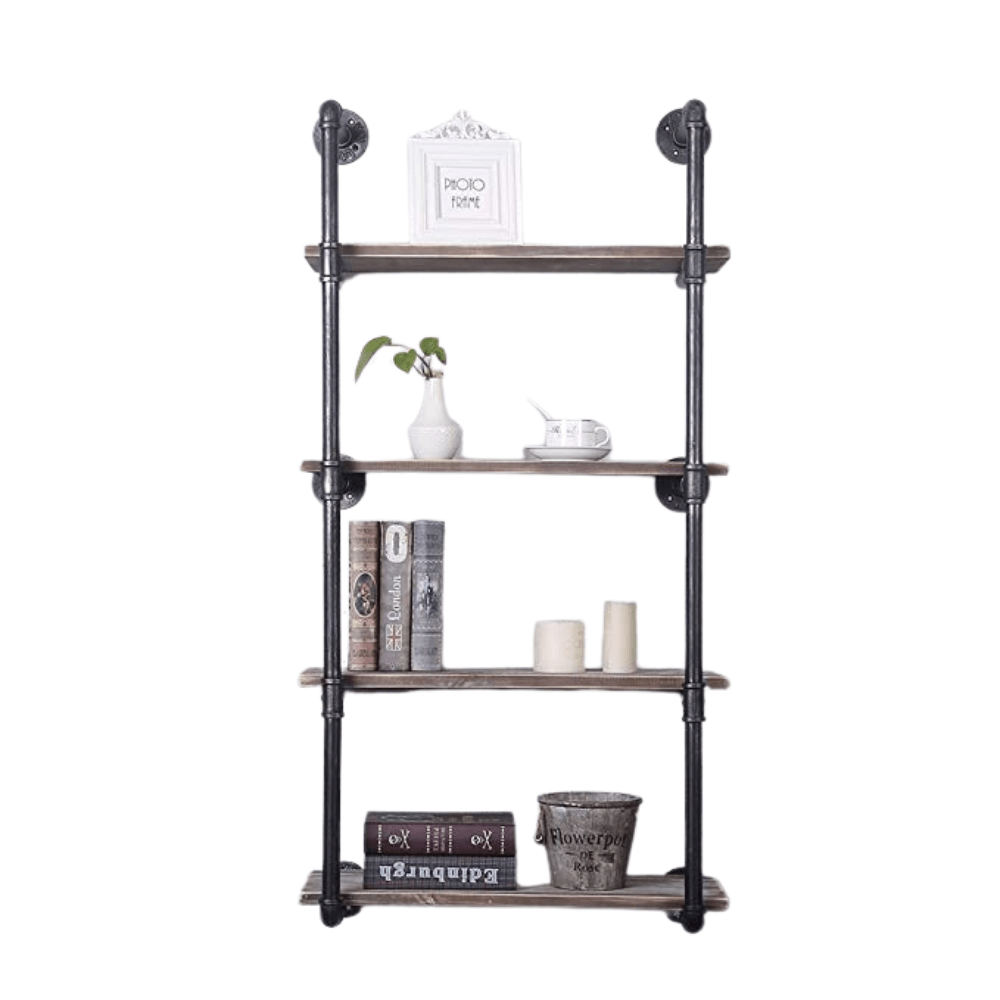 4-Tier Industrial Style Floating Shelf