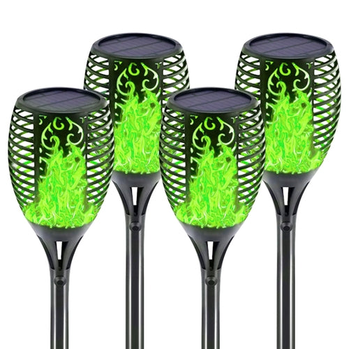 4-Piece Solar-Powered Dancing Flame Torch