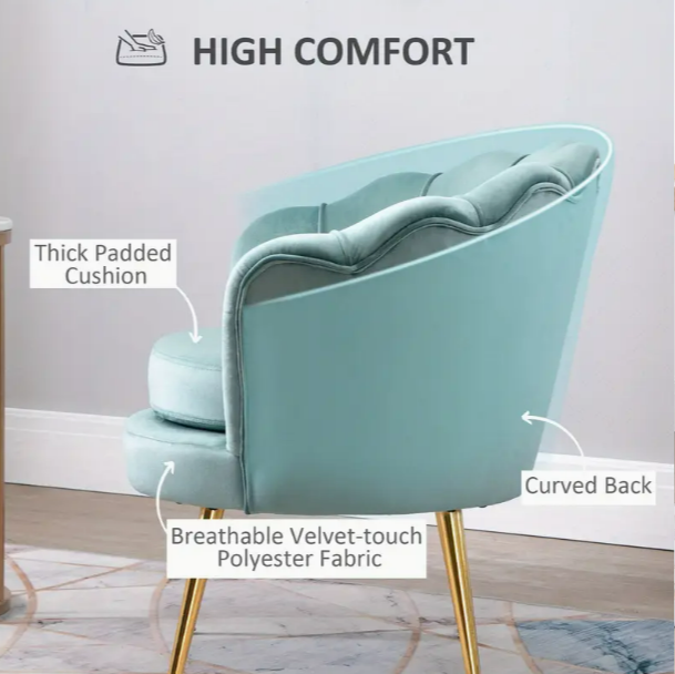 Green Velvet Lotus Chair