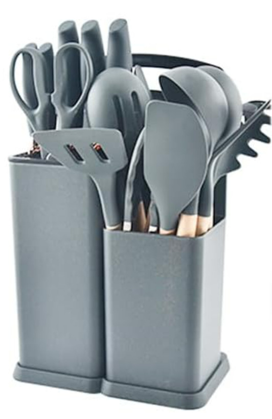 19-Piece Cooking Utensils and Knife Block Set