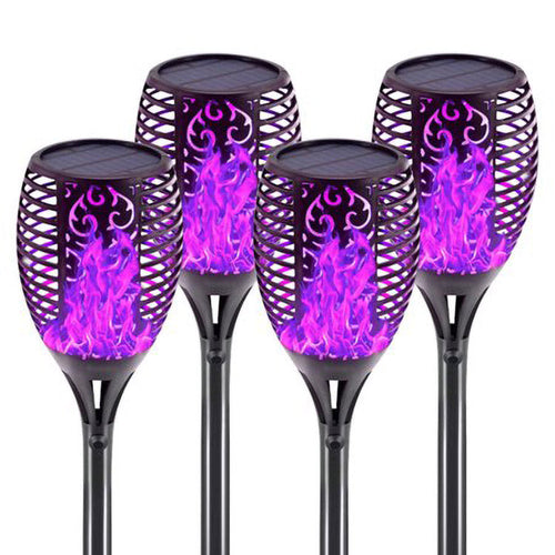 4-Piece Solar-Powered Dancing Flame Torch