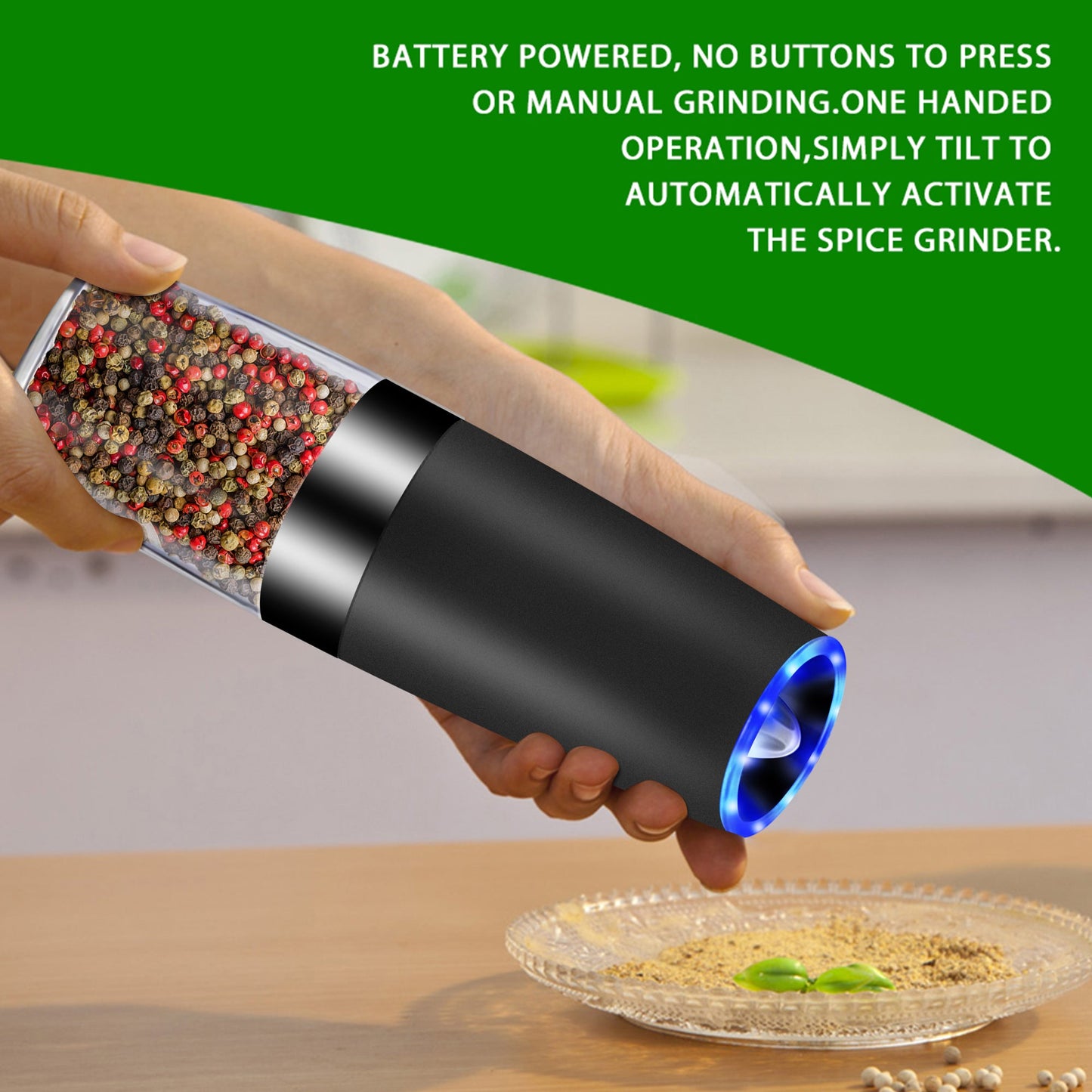 Gravity-Operated Spice Grinder