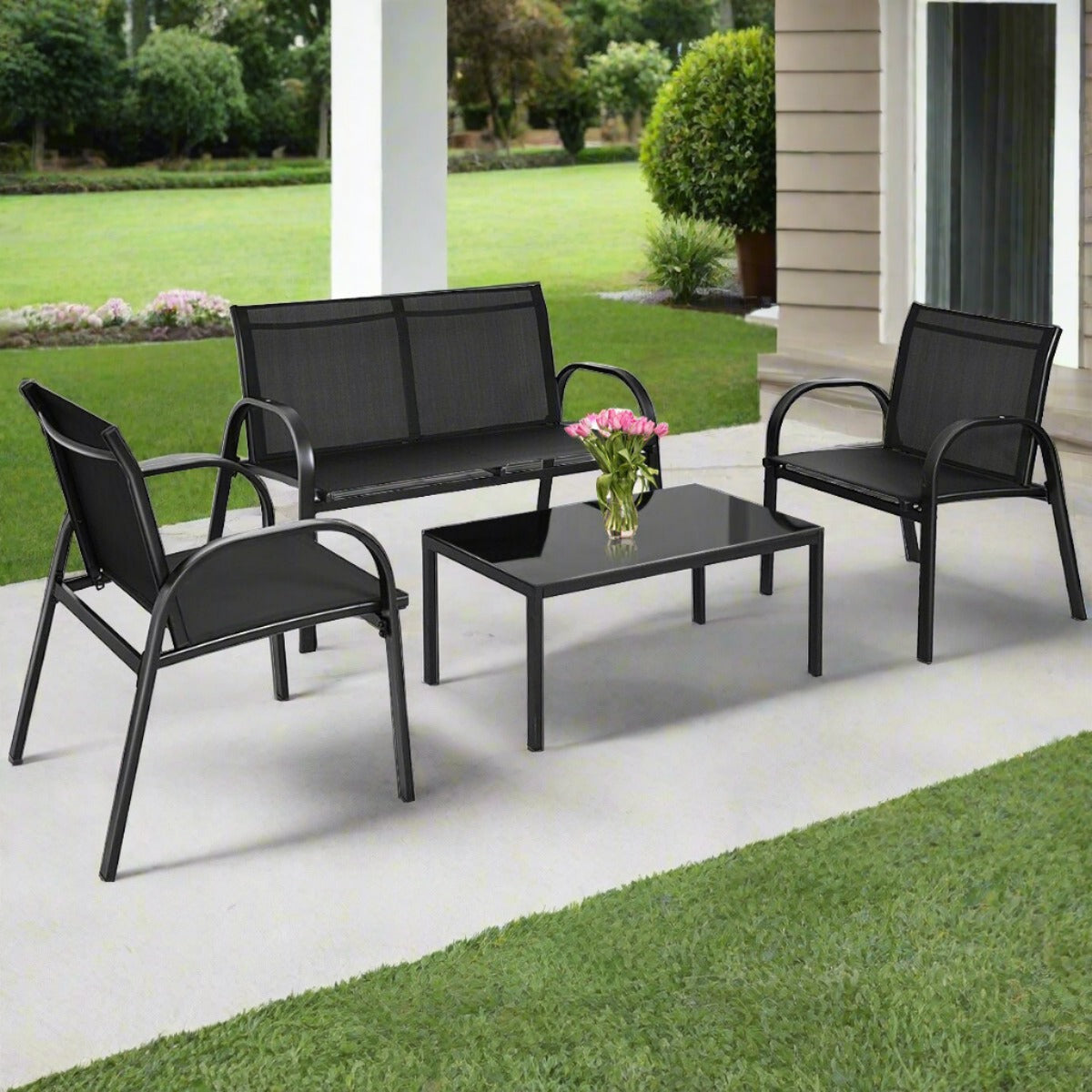 4-Piece Patio Bistro Furniture Set
