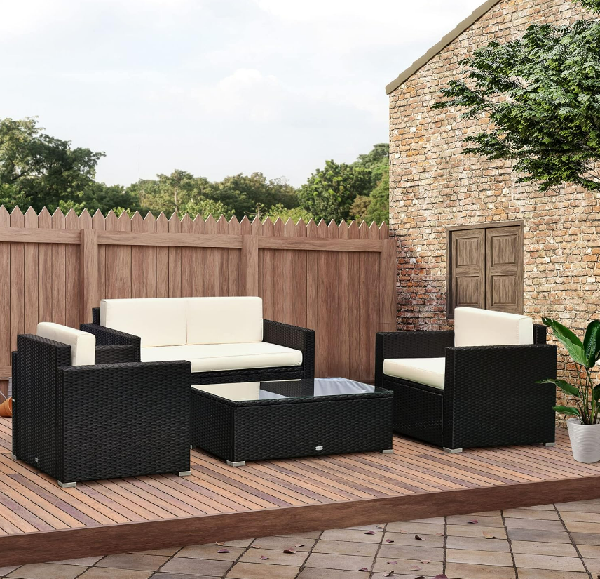 4-Piece Rattan Patio Set