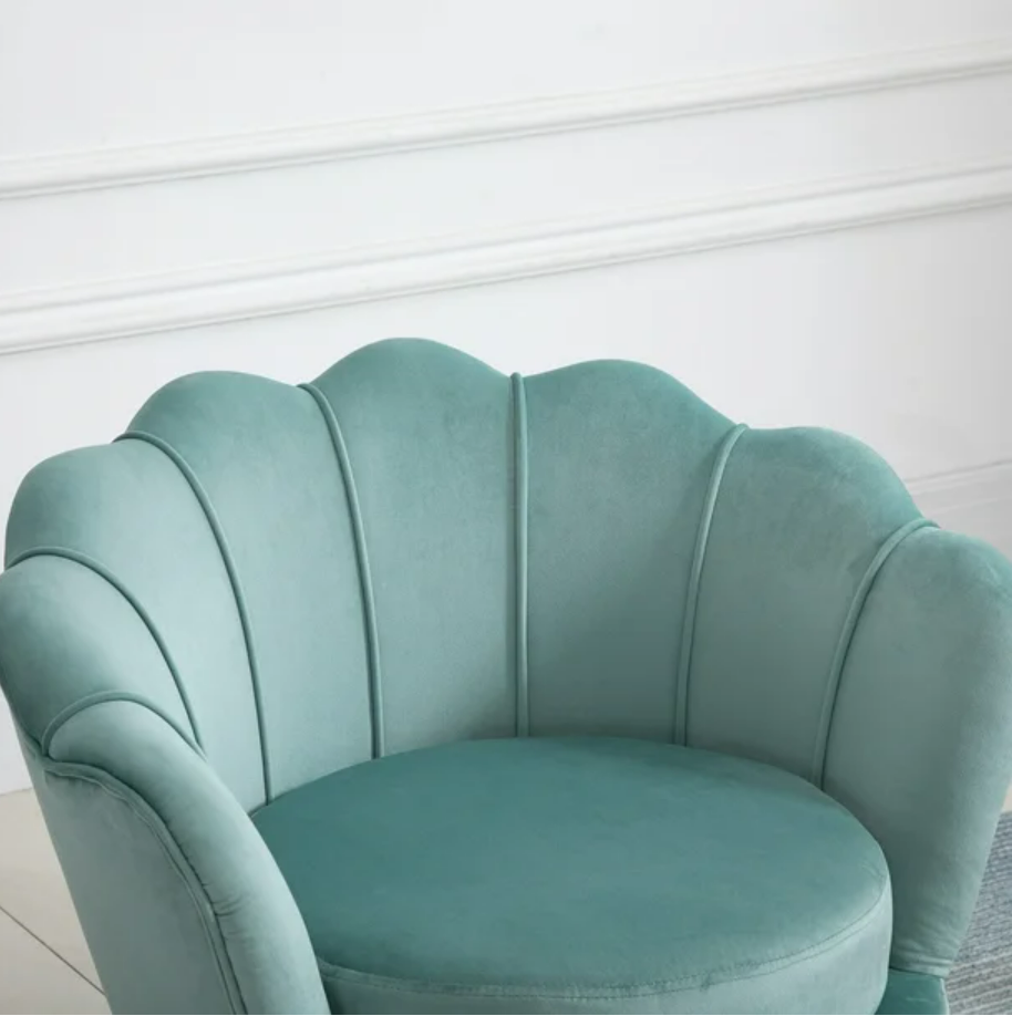 Green Velvet Lotus Chair