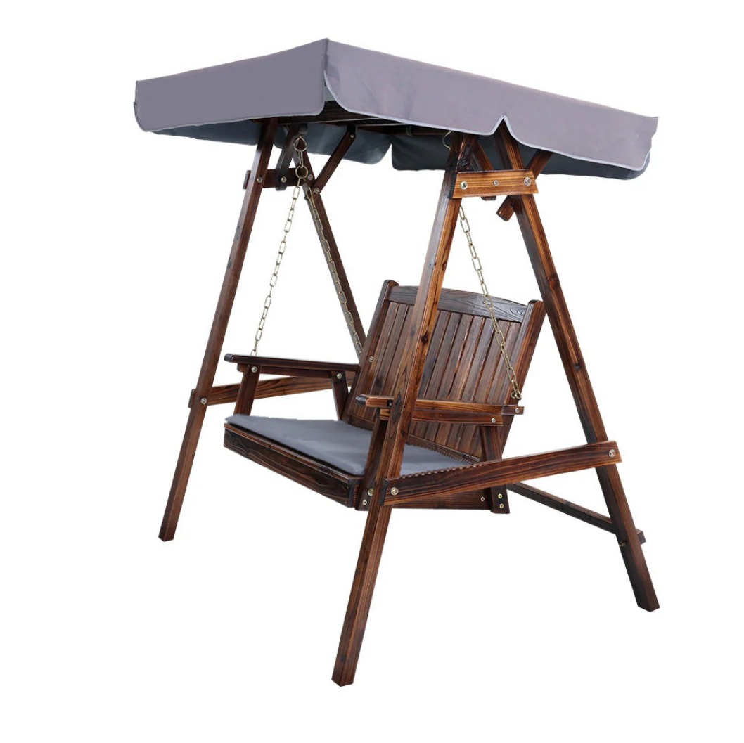 Wooden Swing Chair with Canopy