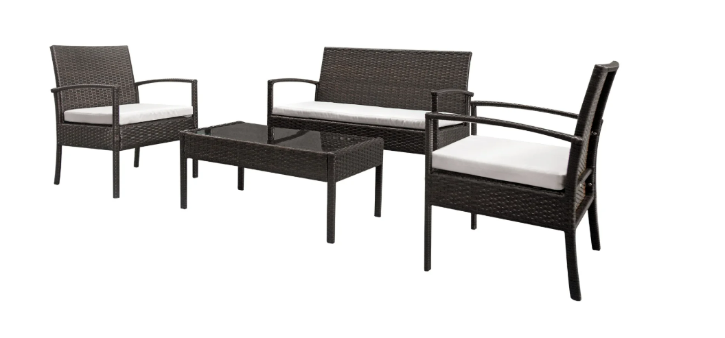 4-Piece Rattan Patio Furniture Set