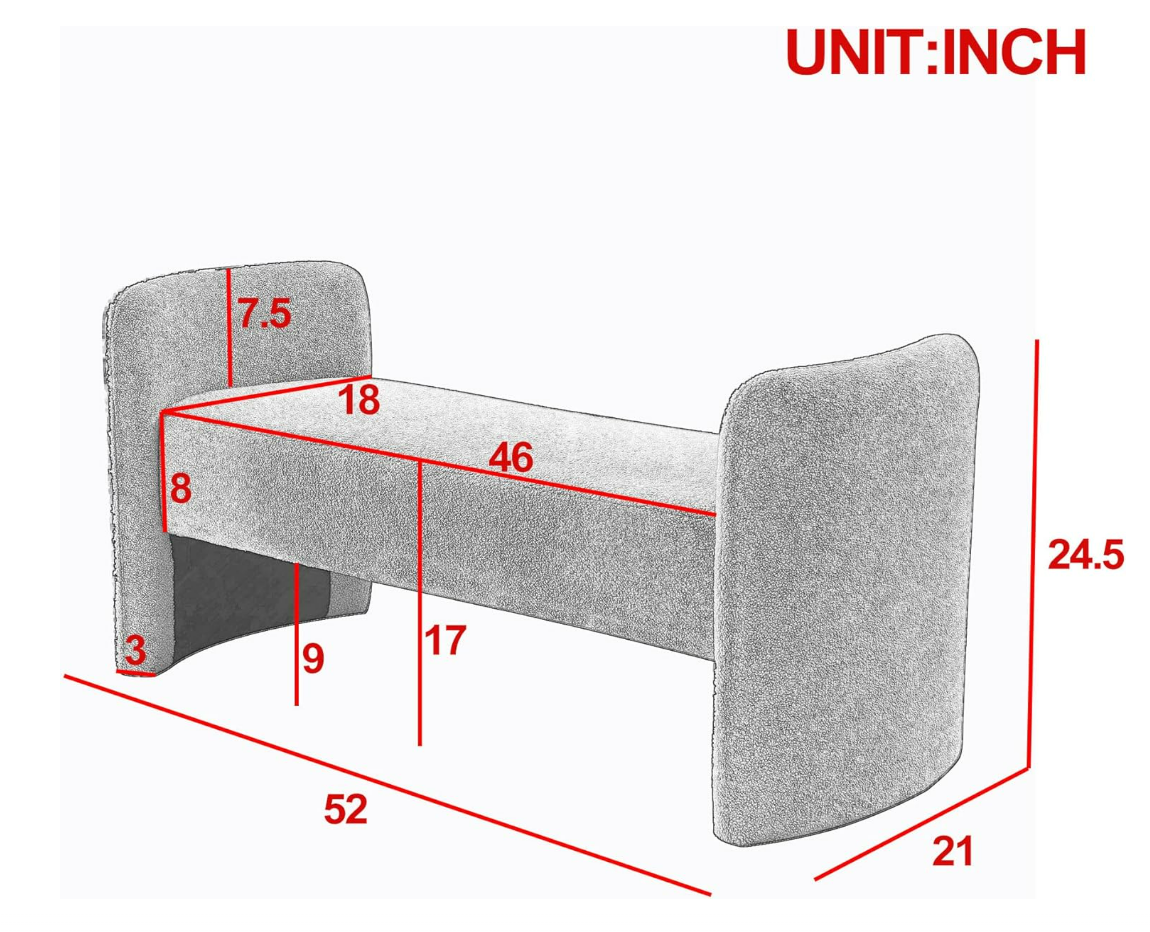 Contemporary Fabric Bench