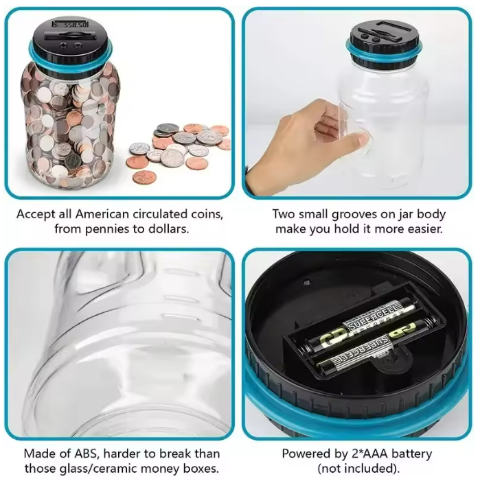 Digital Coin Counting Jar