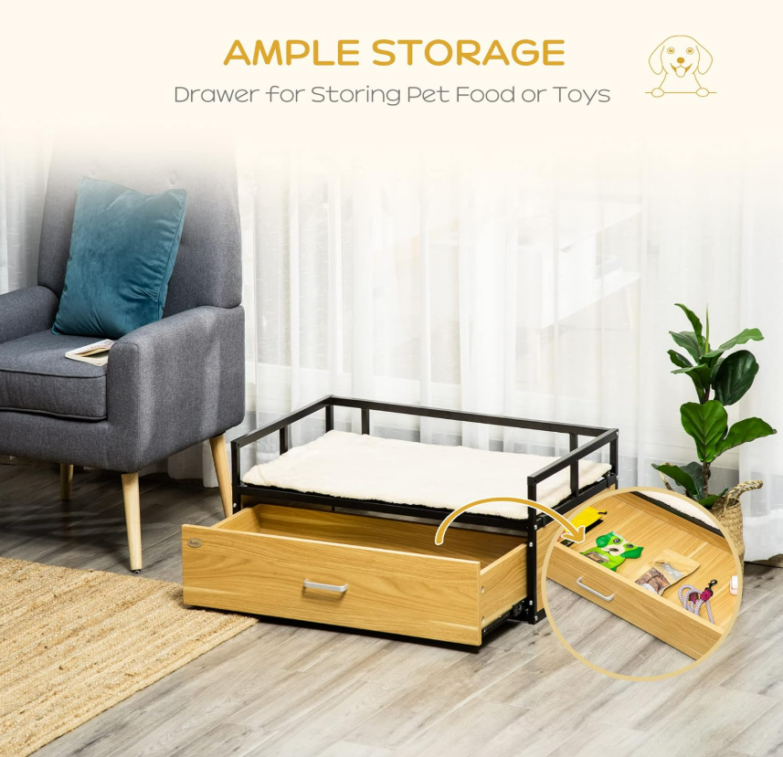 Elevated Dog Bed with Storage
