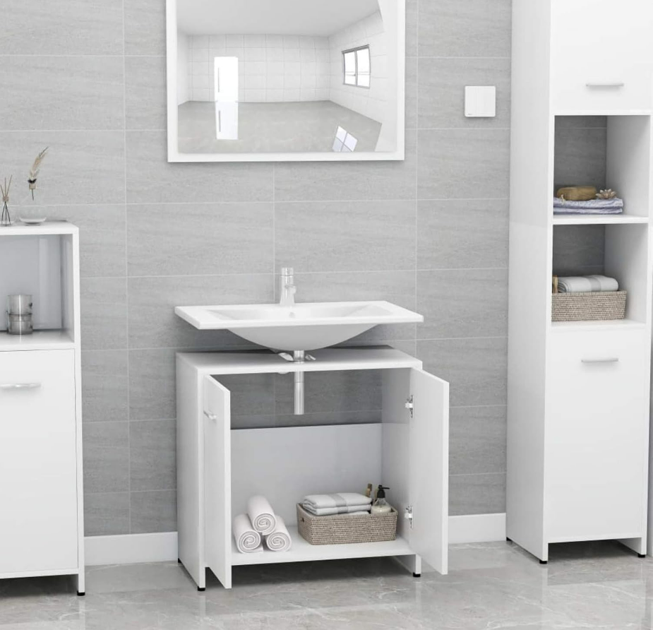 Bathroom Storage Cabinet and Mirror Set