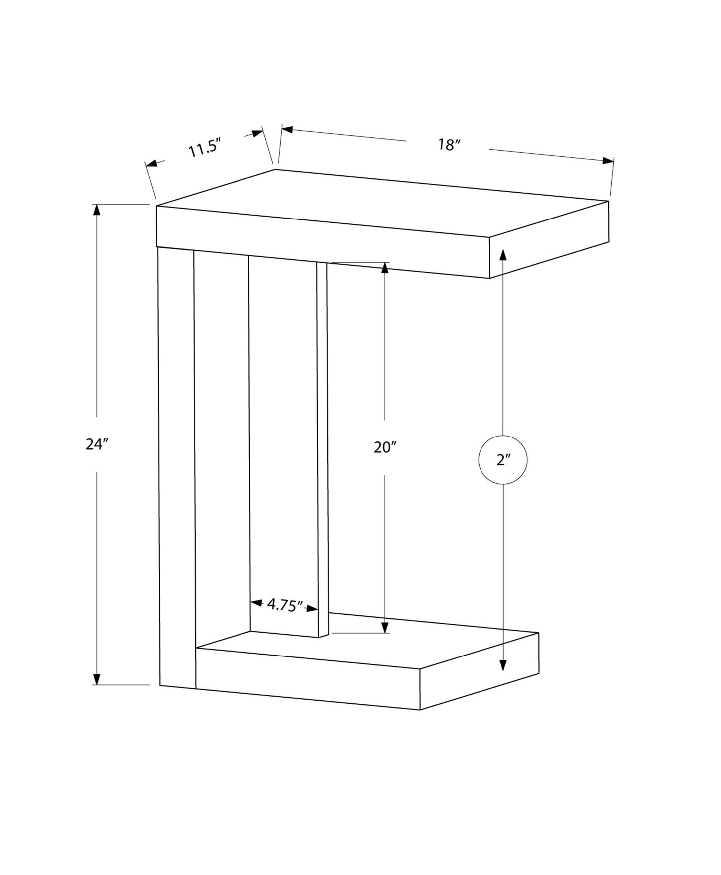 C-Shaped Accent Table