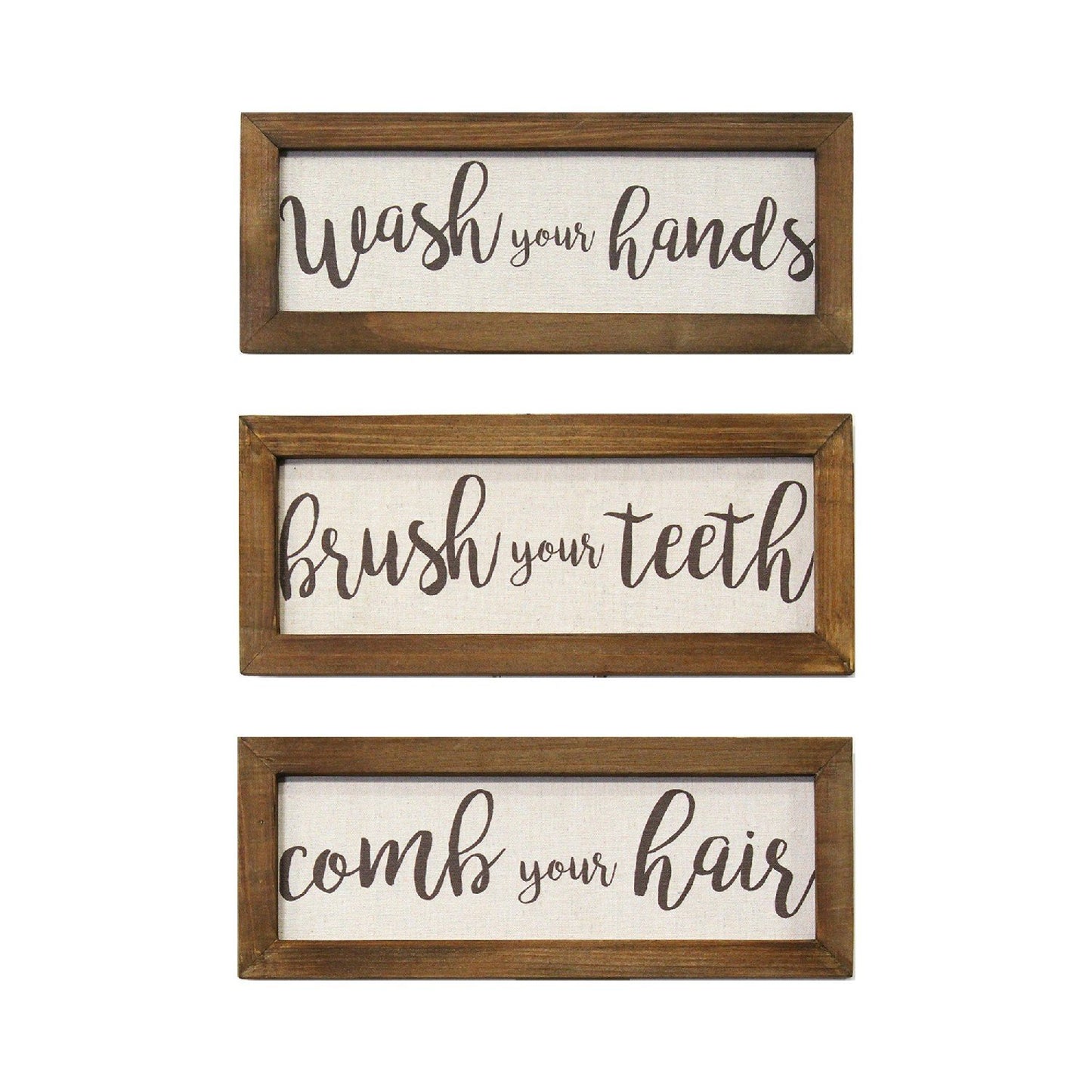 3-Piece Linen Bathroom Rules Set