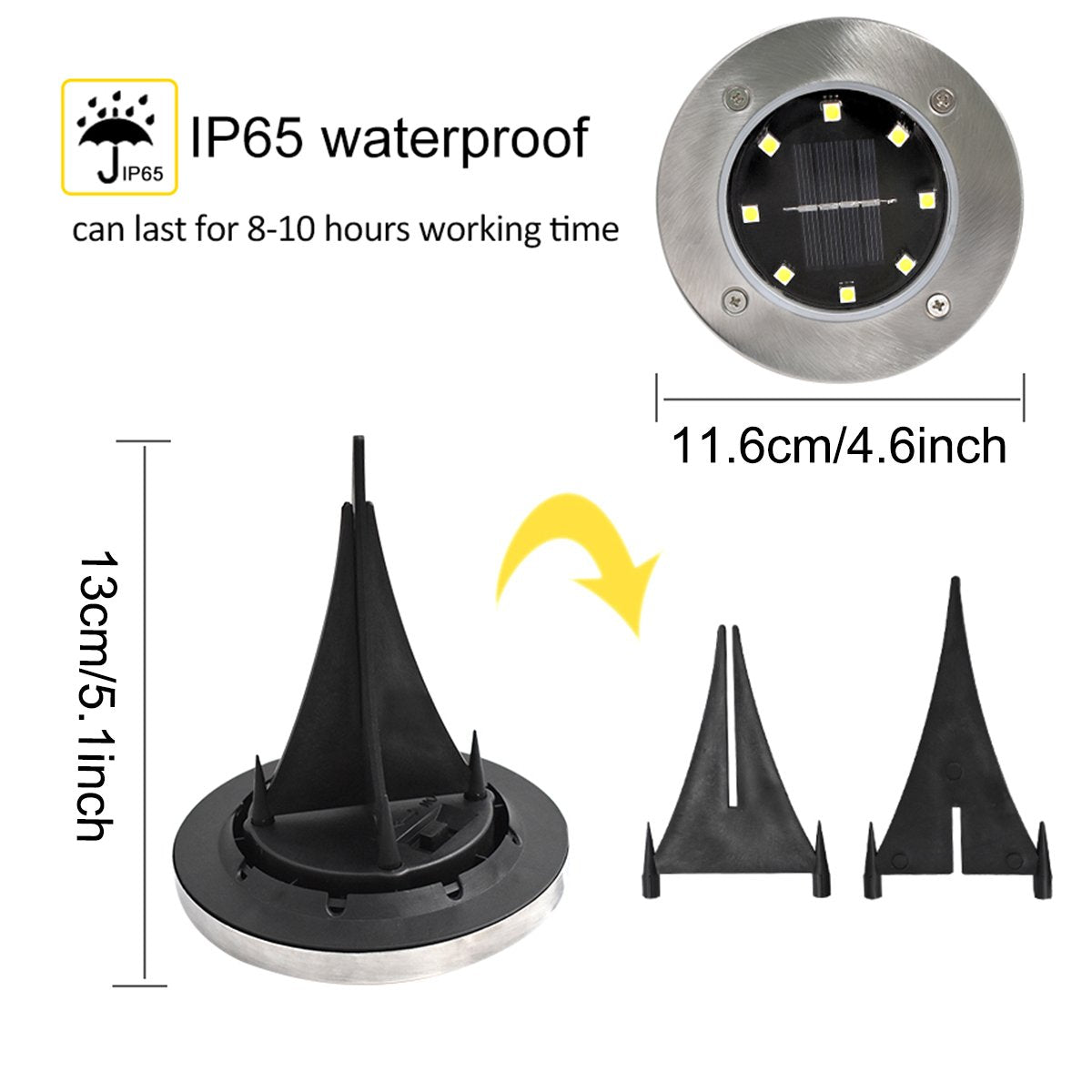 4-Piece Solar-Powered Flush LED Lights