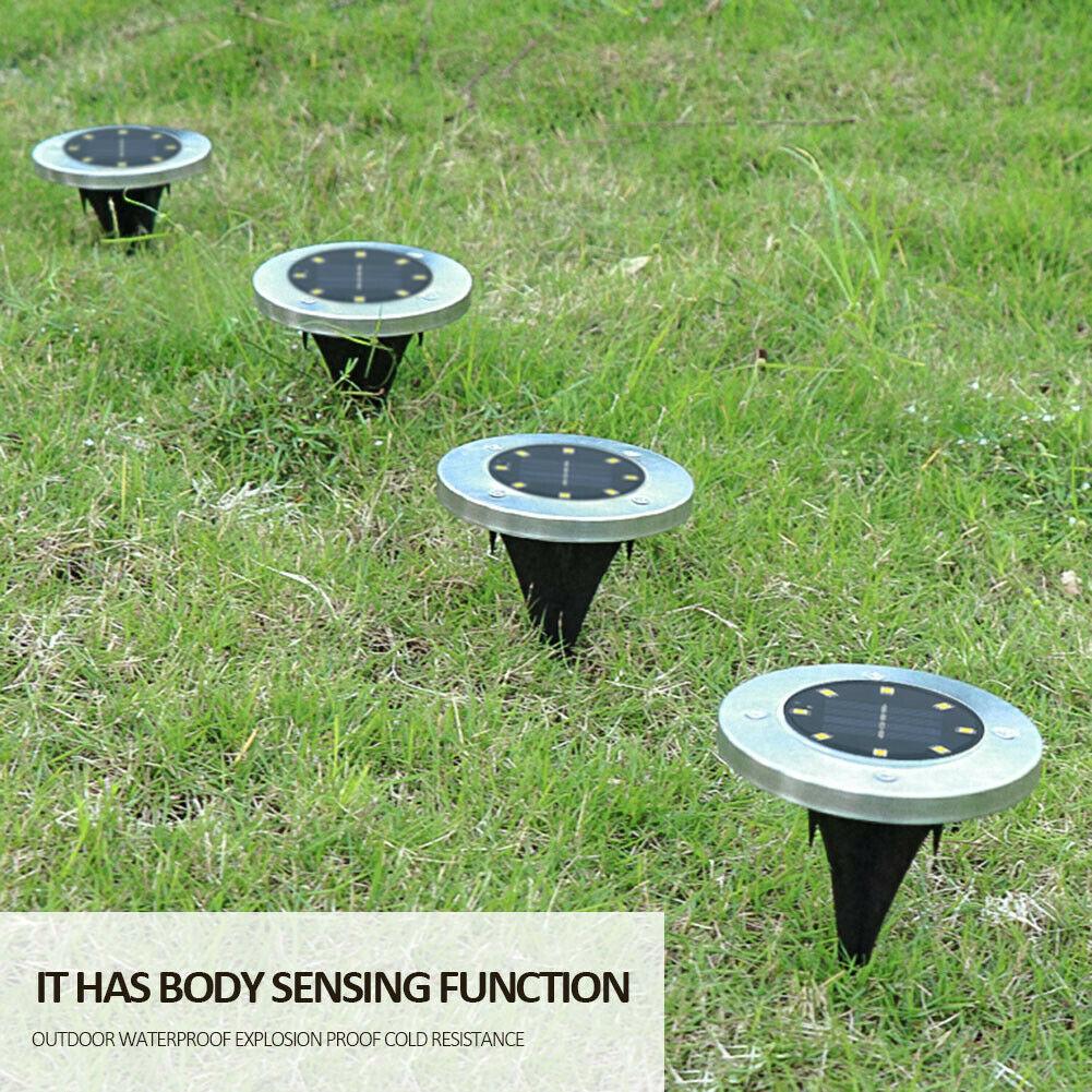 4-Piece Solar-Powered Flush LED Lights