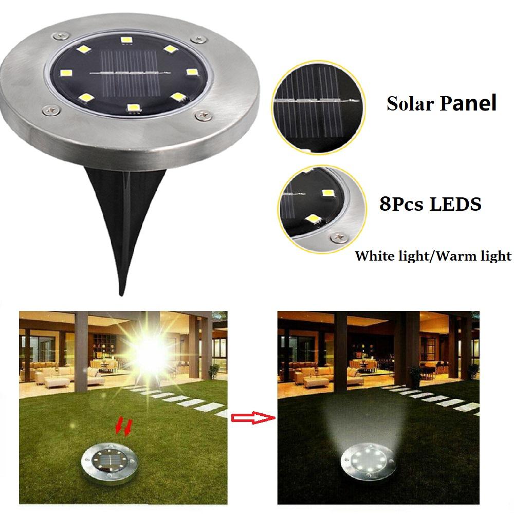 4-Piece Solar-Powered Flush LED Lights