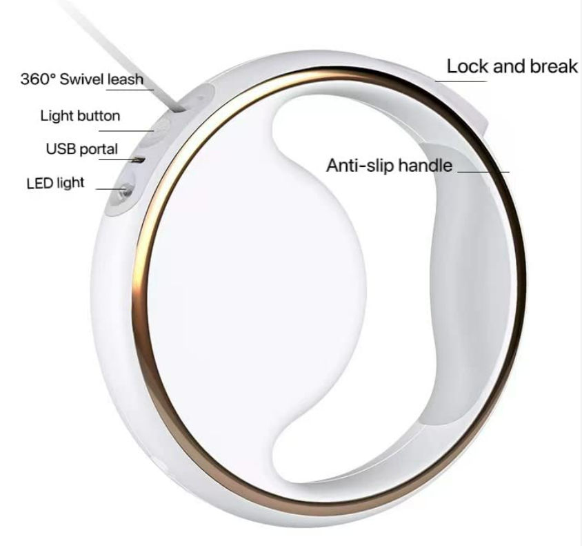 Retractable Dog Leash with LED Light