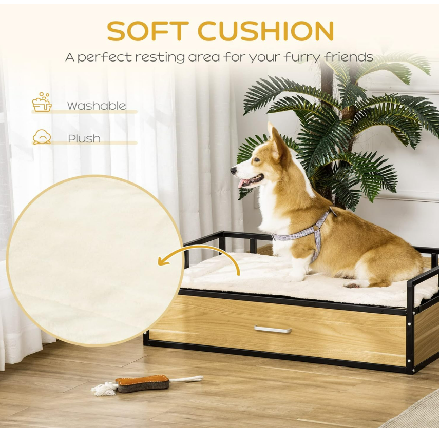 Elevated Dog Bed with Storage