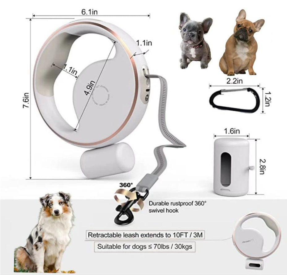Retractable Dog Leash with LED Light