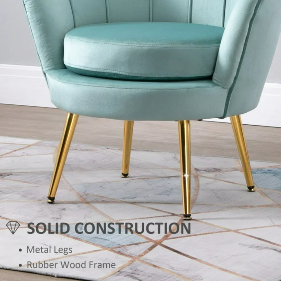 Green Velvet Lotus Chair