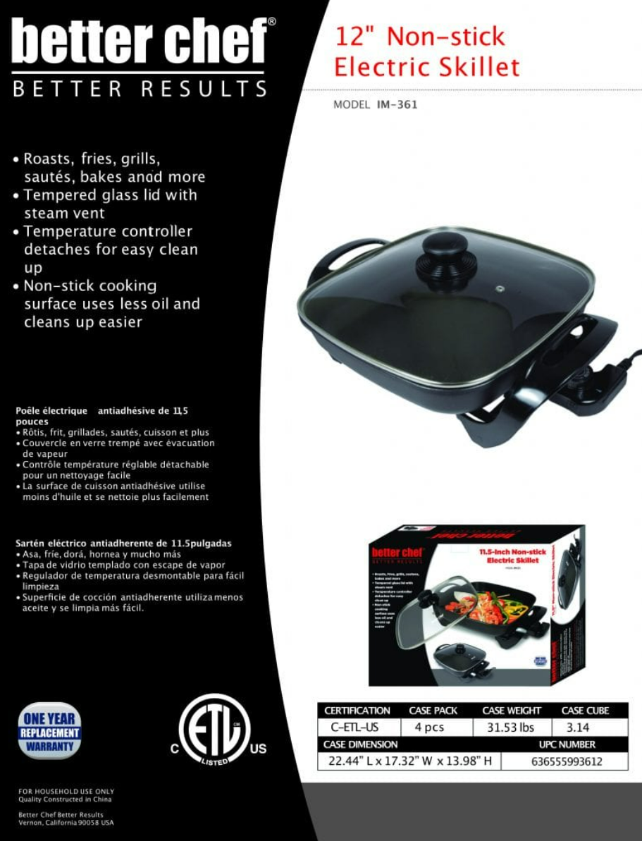 12" Electric Skillet