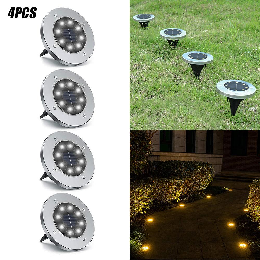 4-Piece Solar-Powered Flush LED Lights