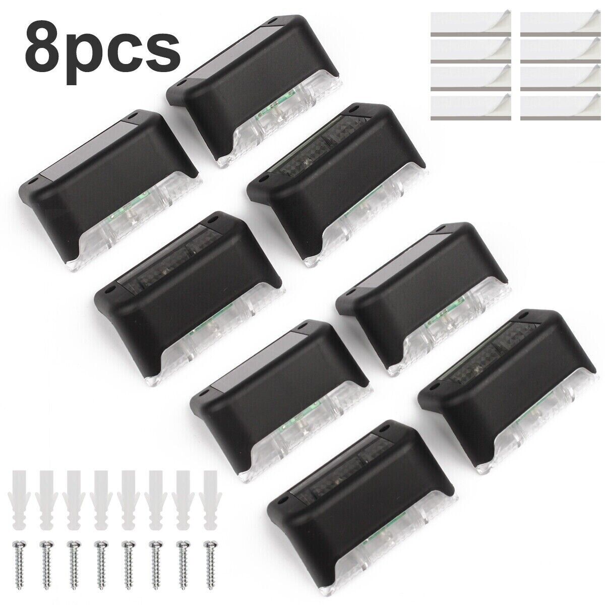 8-Piece Solar Powered LED Step Lights