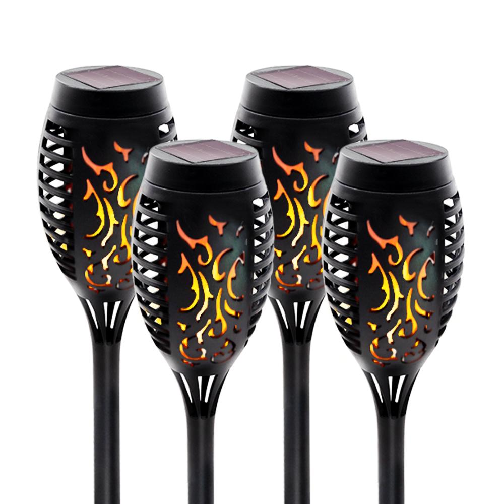 4-Piece Solar-Powered Dancing Flame Torch