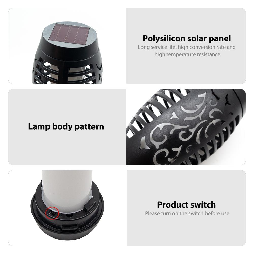 4-Piece Solar-Powered Dancing Flame Torch