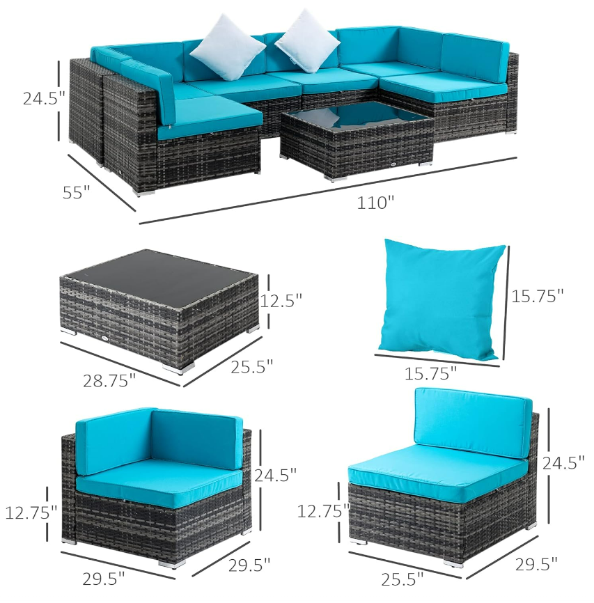 7-Piece Rattan Patio Set