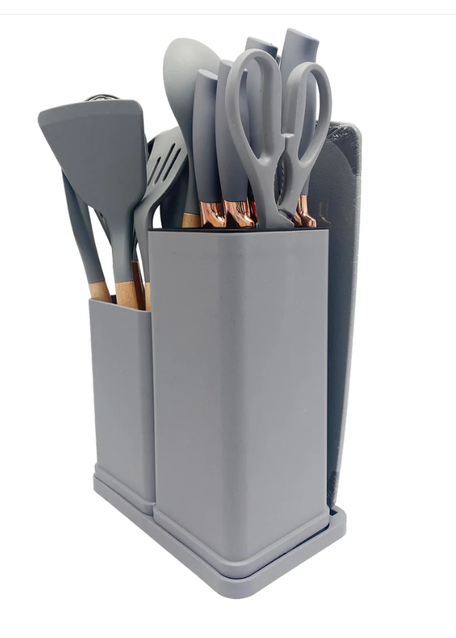 19-Piece Cooking Utensils and Knife Block Set