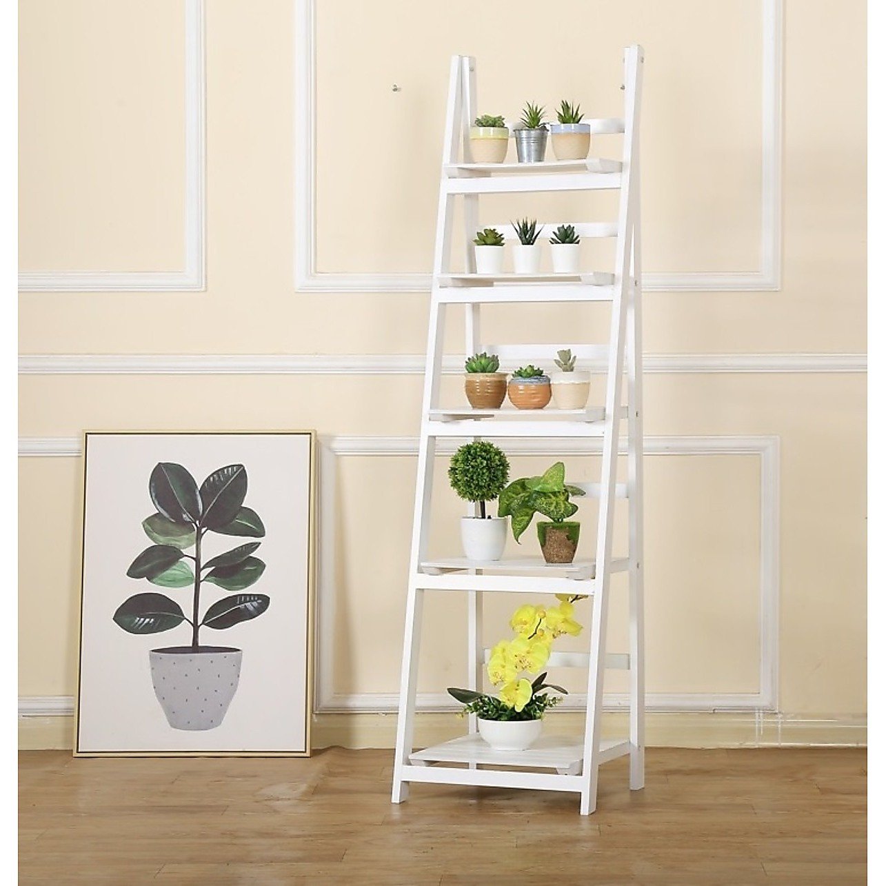5-Tier Wooden Ladder Shelf