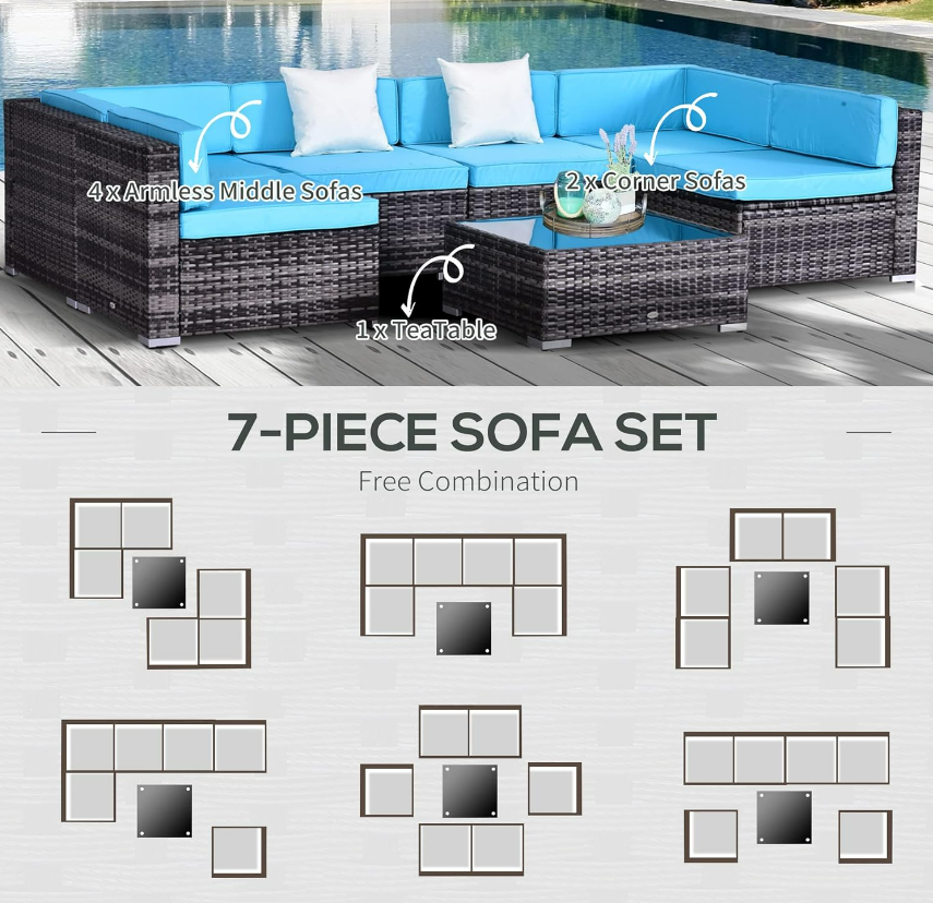 7-Piece Rattan Patio Set