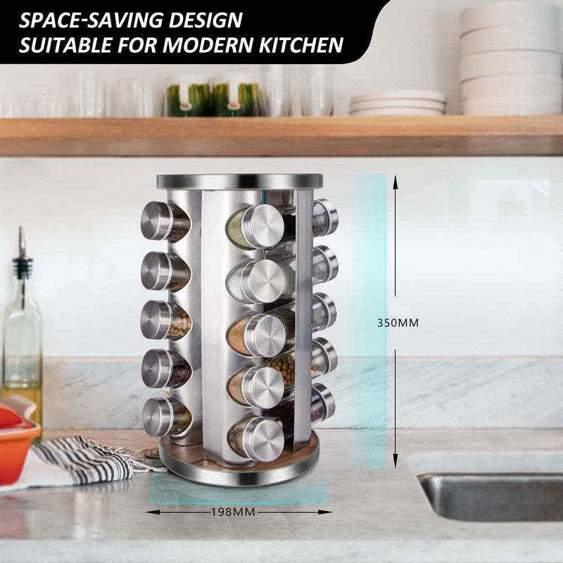 Rotating Spice Rack with Labels