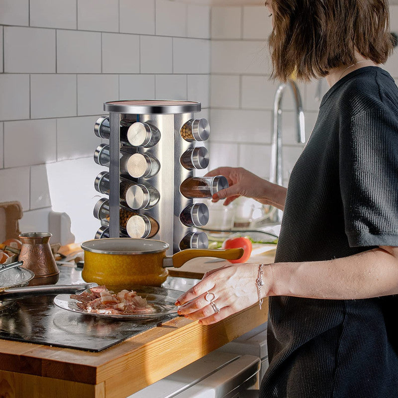 Rotating Spice Rack with Labels