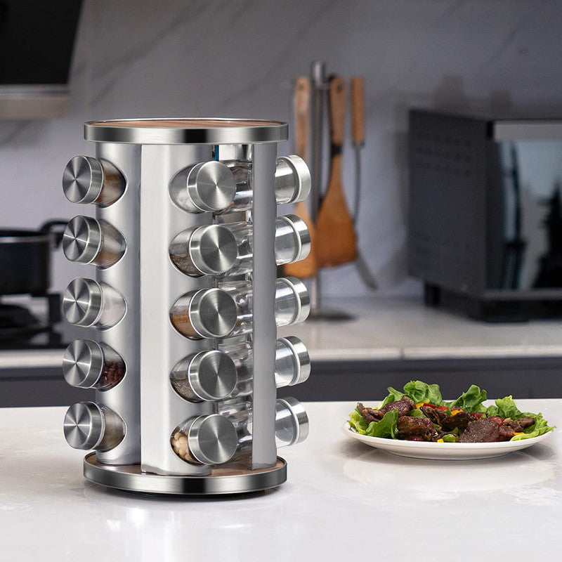 Rotating Spice Rack with Labels