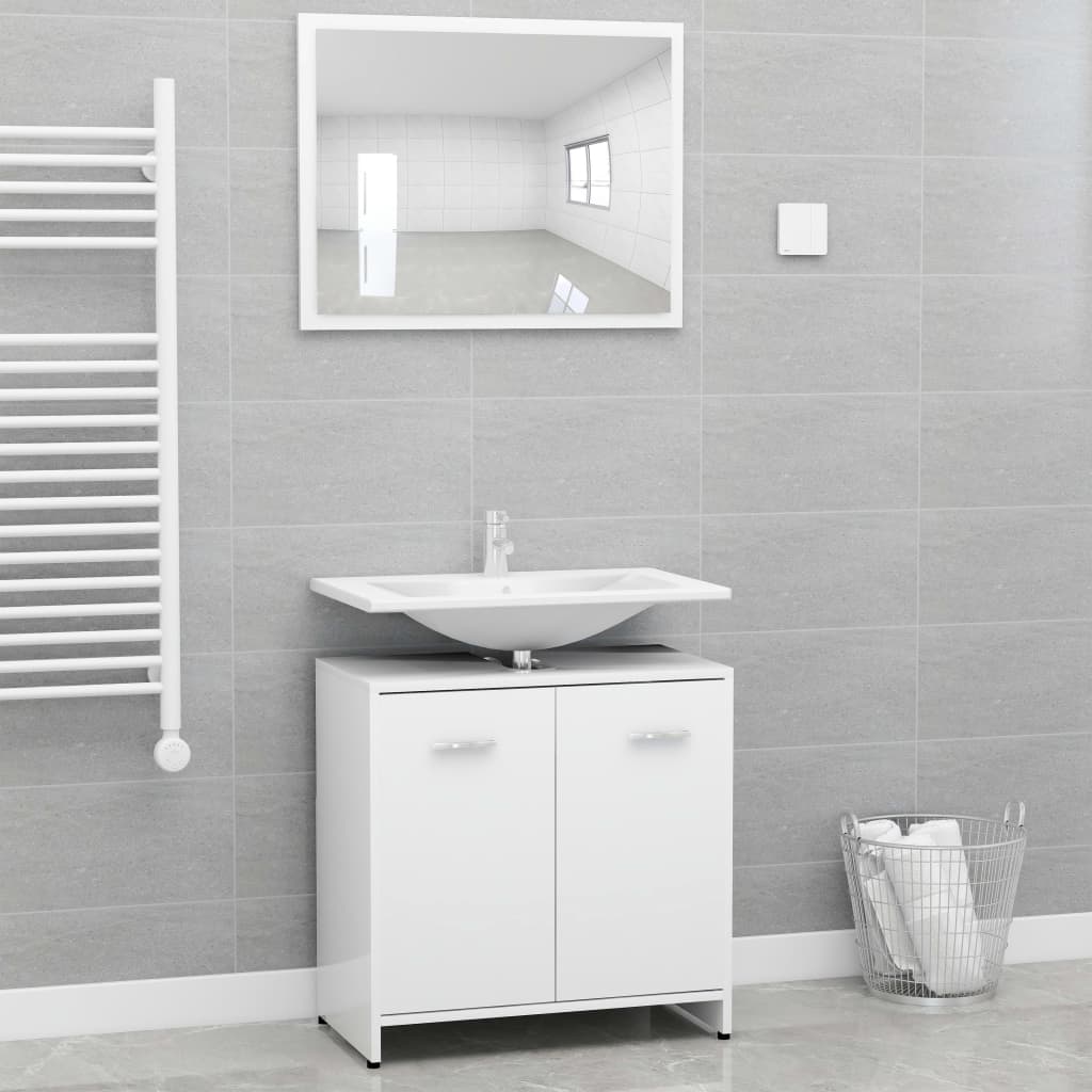Bathroom Storage Cabinet and Mirror Set