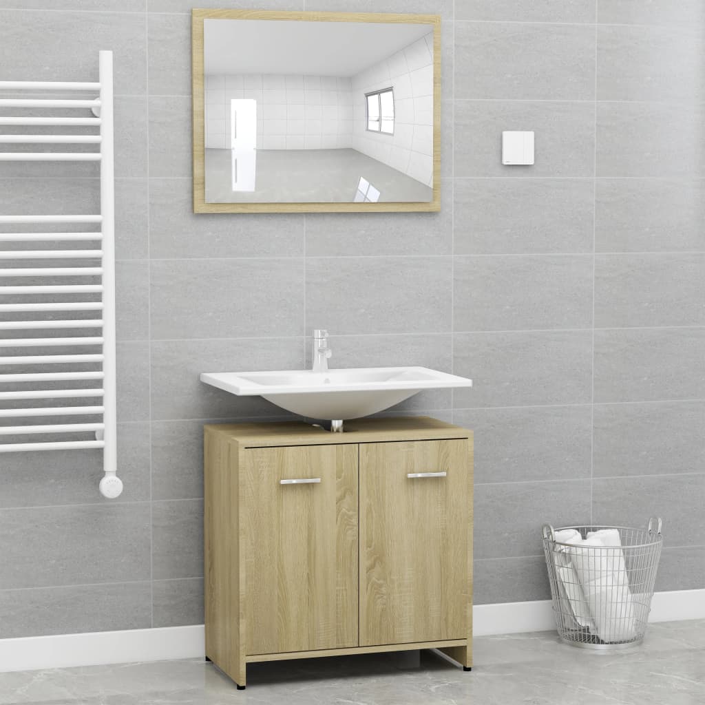 Bathroom Storage Cabinet and Mirror Set