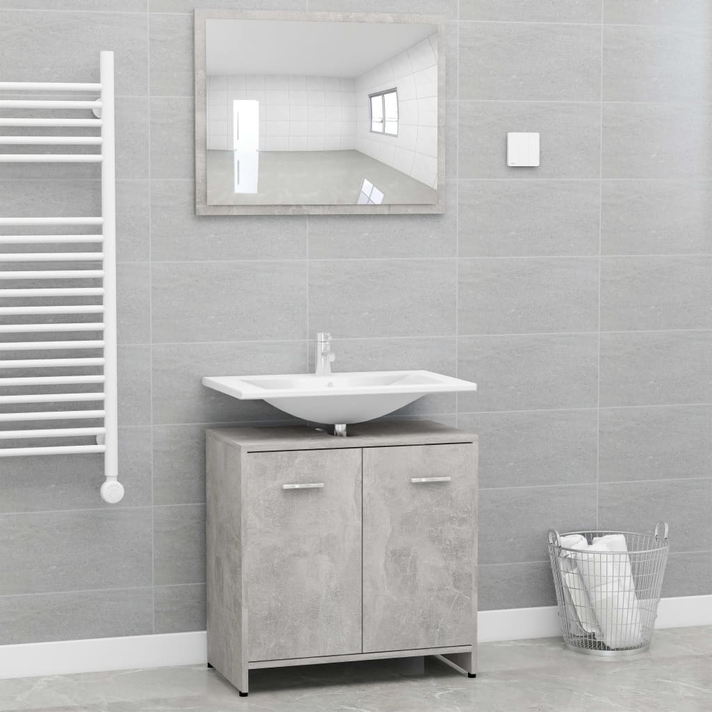 Bathroom Storage Cabinet and Mirror Set