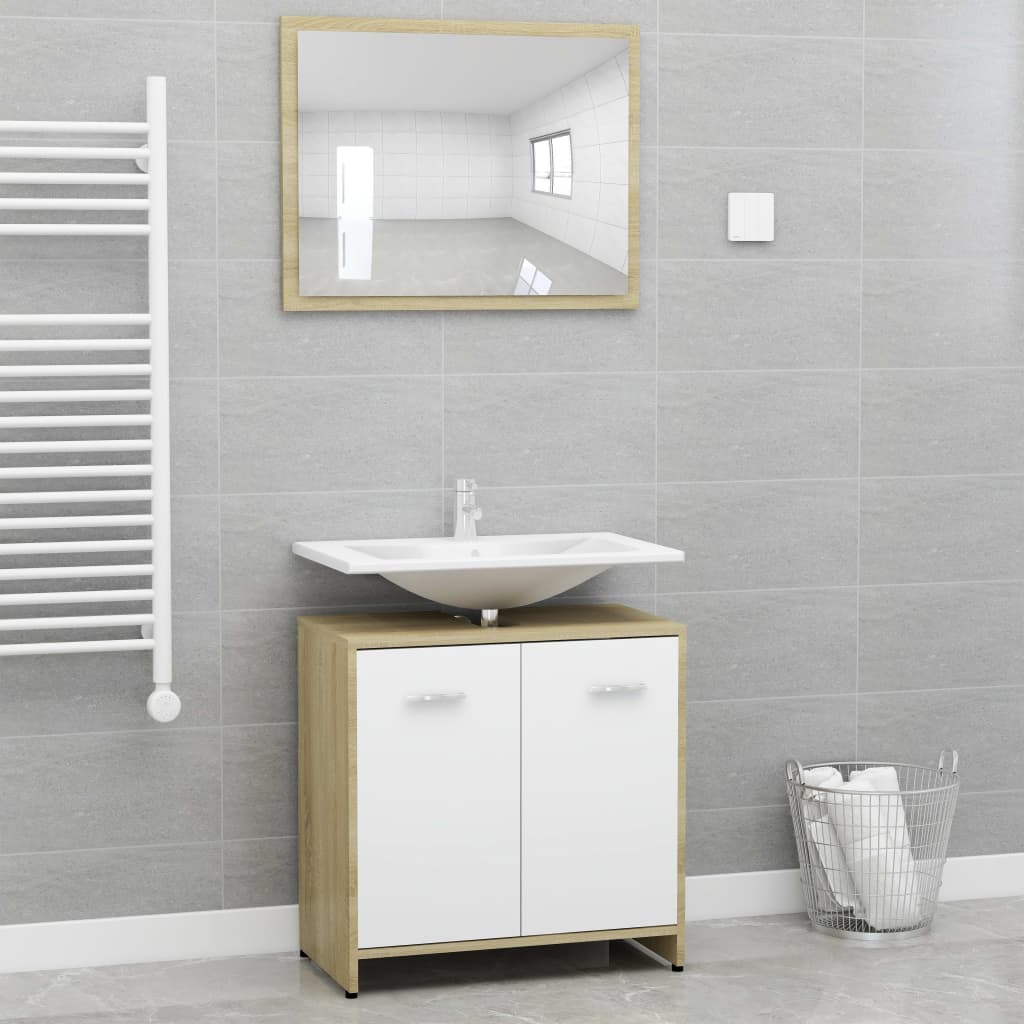 Bathroom Storage Cabinet and Mirror Set