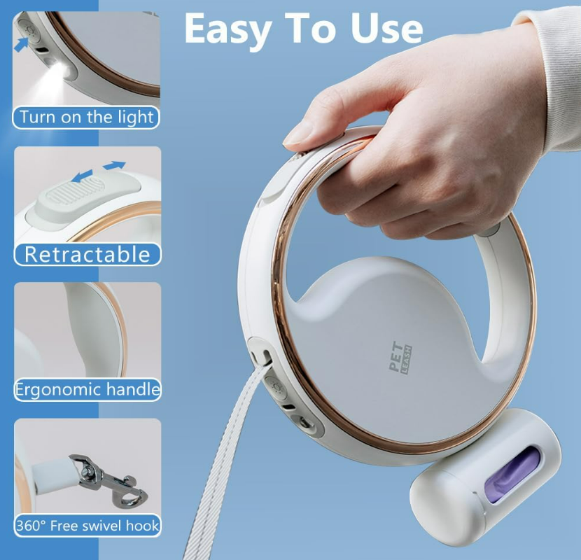 Retractable Dog Leash with LED Light