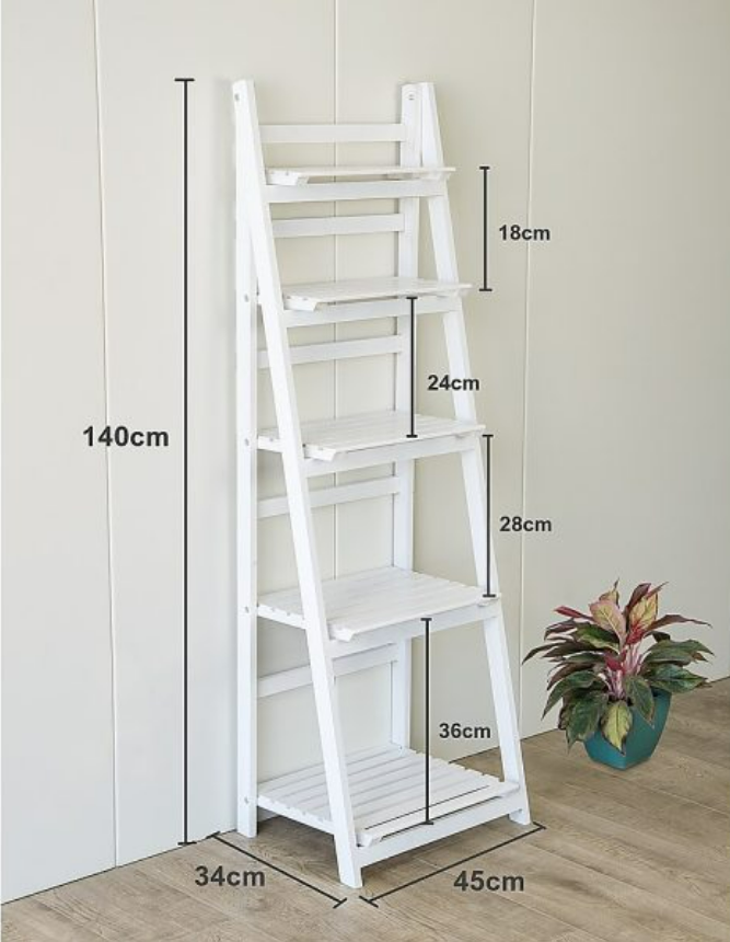 5-Tier Wooden Ladder Shelf