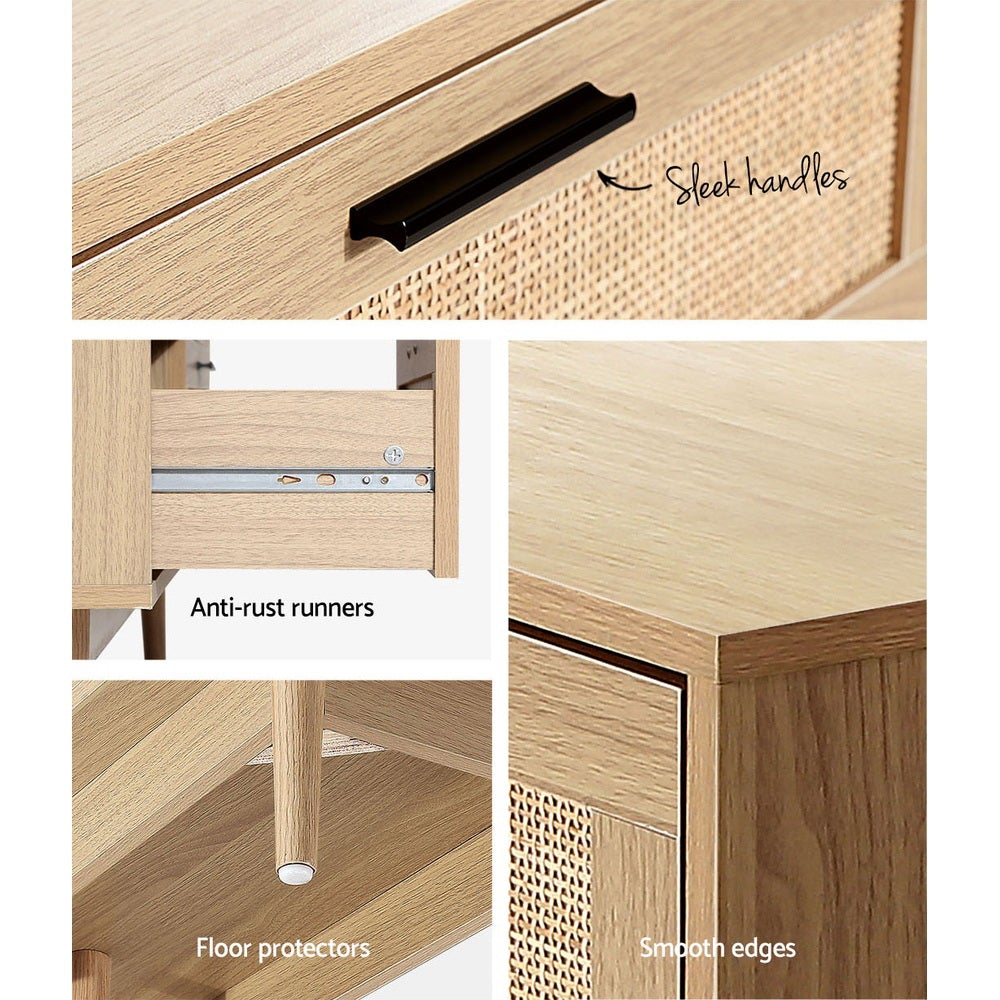 6-Drawer Rattan Dresser