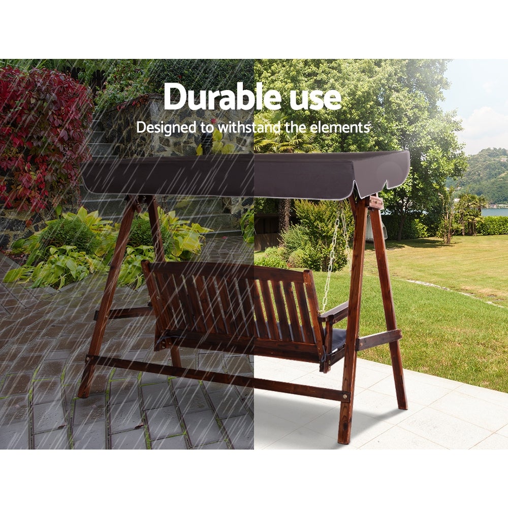 Wooden Swing Chair with Canopy