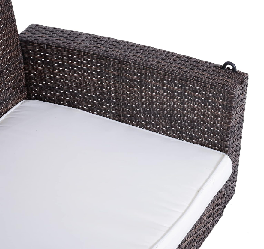 2-Person Rattan Bench Swing