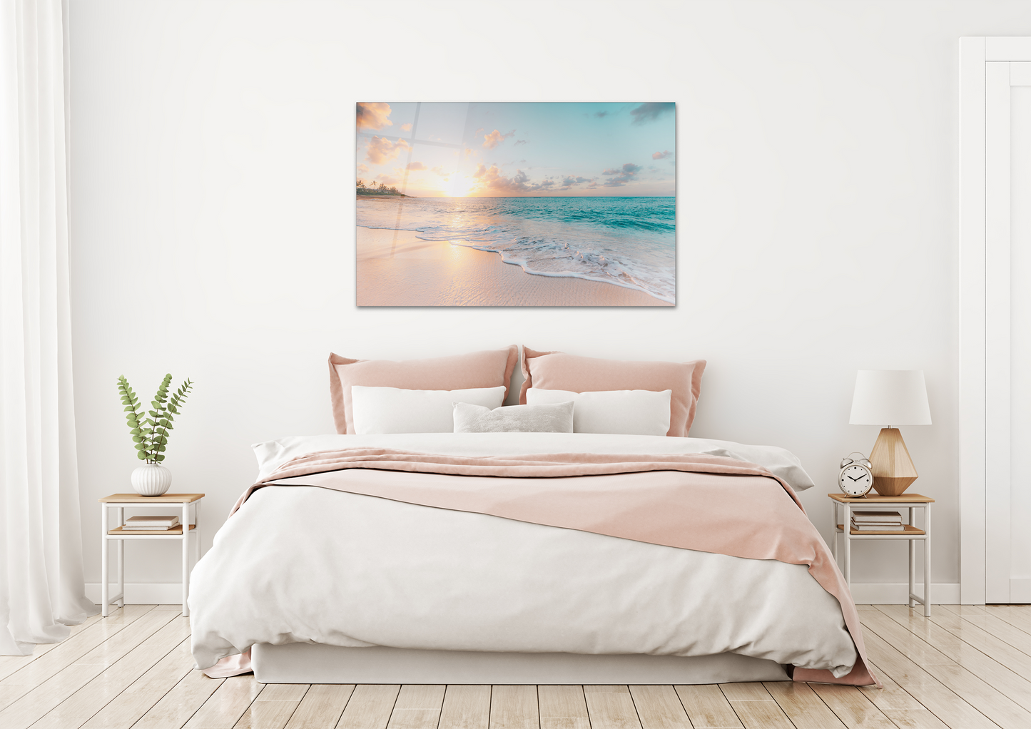 Sandy Beach Glass Wall Art
