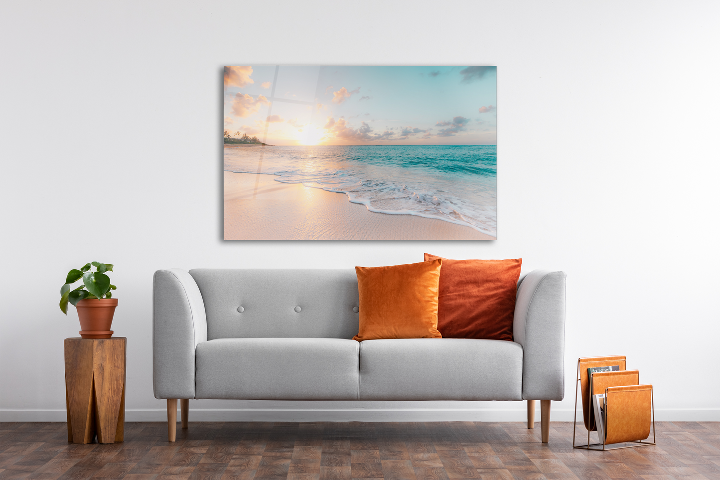 Sandy Beach Glass Wall Art