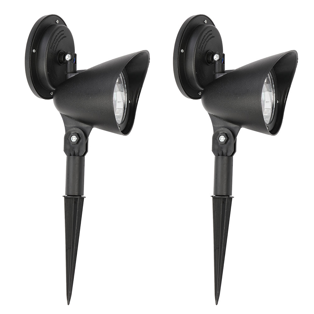 2-Piece Solar-Powered LED Garden Spotlight