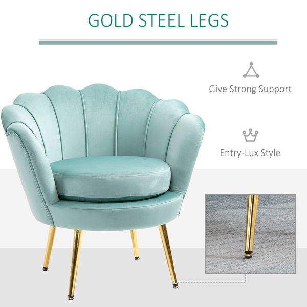 Green Velvet Lotus Chair